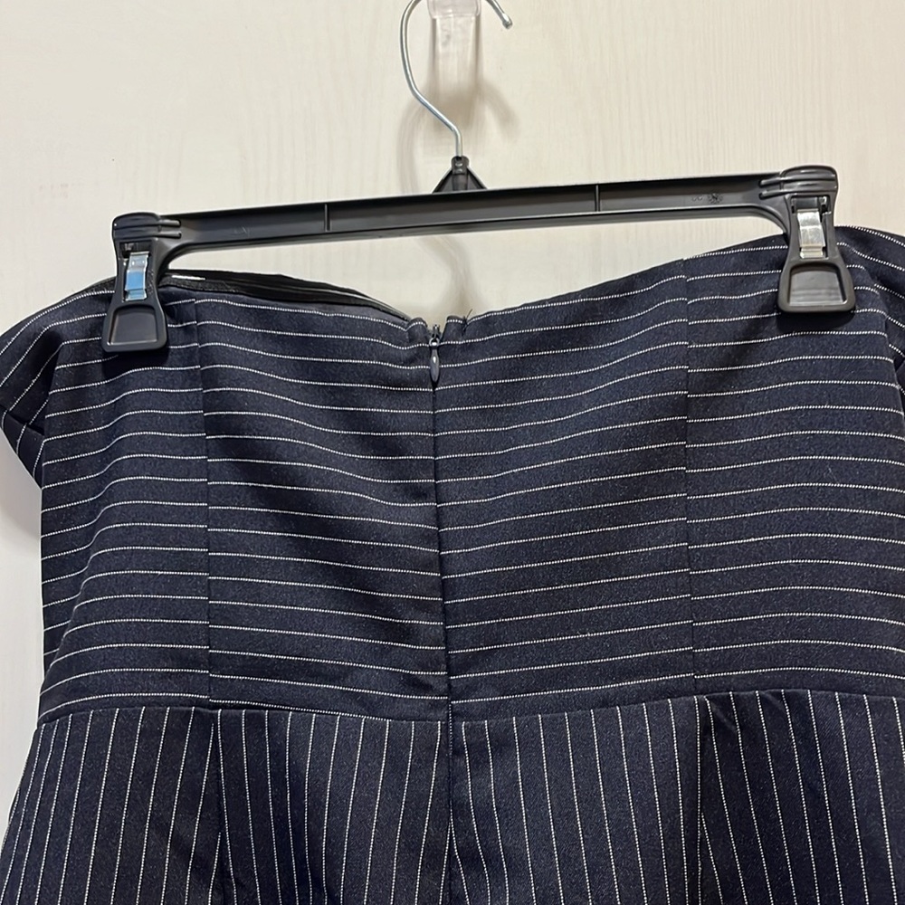 STRIPED STRAPLESS ROMPER - Picture 5 of 9